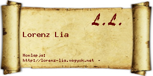 Lorenz Lia névjegykártya